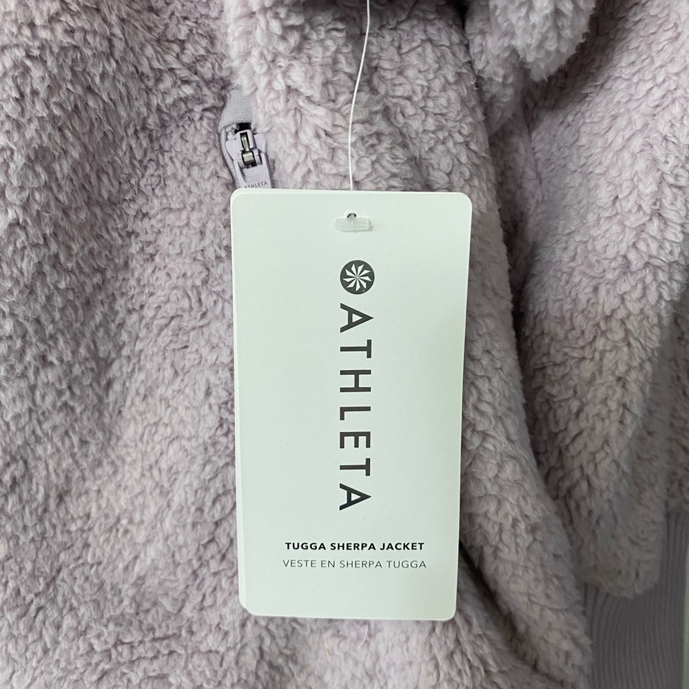 Athleta jacket, Purple Tugga Sherpa jacket plus size in lavender purple - Picture 5 of 9